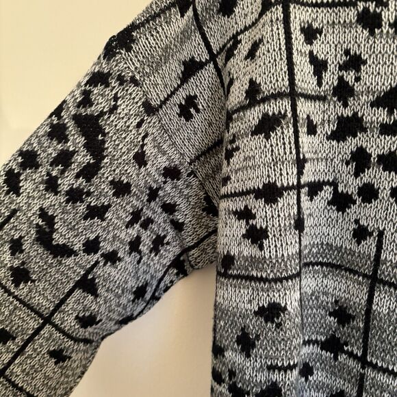 VTG Barnaby Crew Neck Sweater Geometric Black Gray Long Sleeve - Mens Size Med - Picture 4 of 8